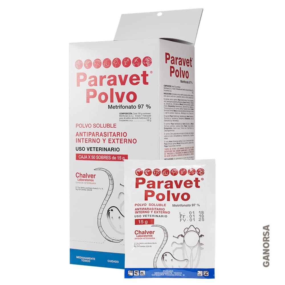 Imagen de PARAVET POLVO 50 SOBRES X 15 GRAMOS