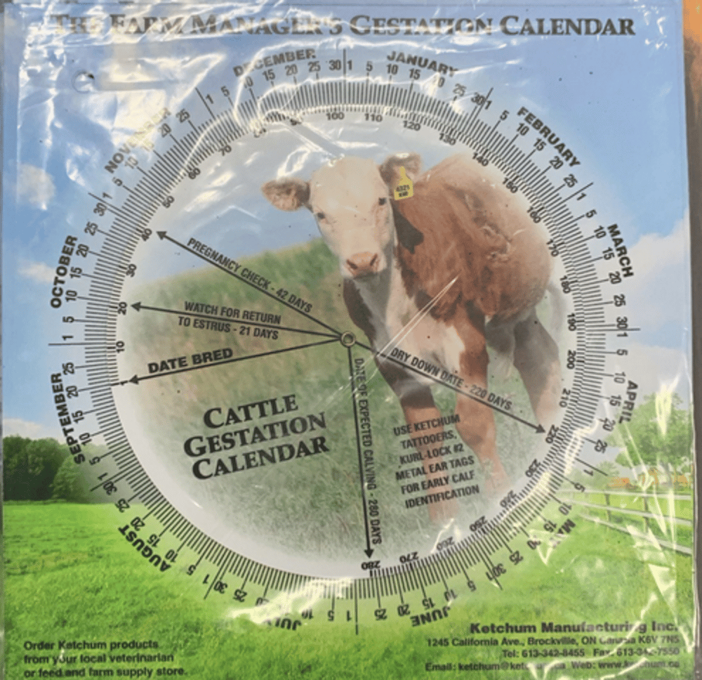 Imagen de CALENDARIO DE GESTACIÓN IVS-KETCHUM