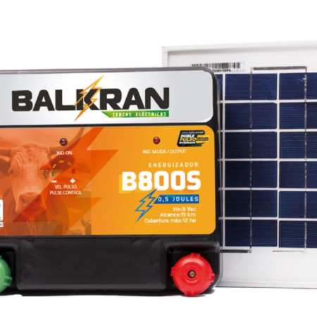 KIT ENERGIZADOR BALKRAN B800S 15KM Y PANEL SOLAR 20 WATTS