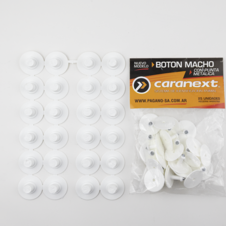 ARETE BOTON PORCINO BLANCO 25 UDS.