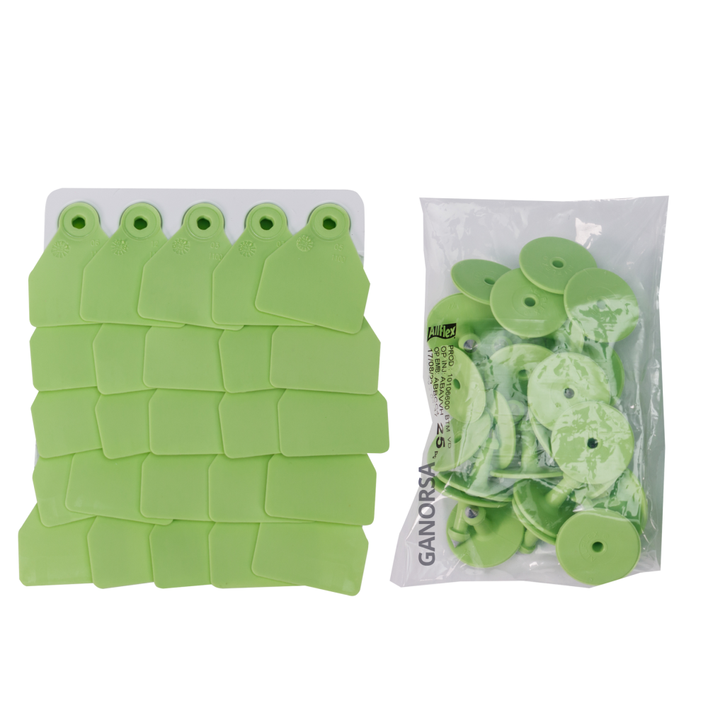 ARETE PEQ. ALLFLEX CERDOS-OVINOS VERDE 25 UNI